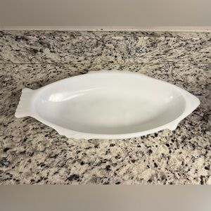 White Fish-Shaped Serving Platter